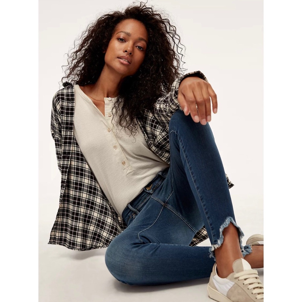 Frame Le High Skinny Jeans 24 Sulham Wash Frayed Hem
